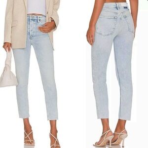 Re/Done Originals 90s High Rise Ankle Crop Jeans In Calm Waters Women's Size 27